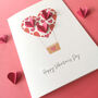 Valentines Paper Heart Hot Air Balloon Card, thumbnail 6 of 6