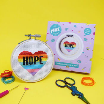 Hope Heart Mini Cross Stitch Kit, 2 of 2