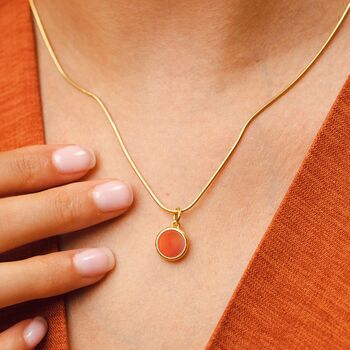 Orange Agate Healing Stone Necklace, Harmony, 2 of 11