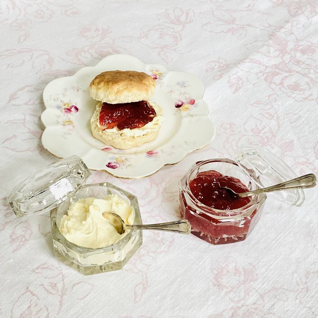 Antique Crystal Cut Glass Lidded Jam / Preserve Pot ~ One, 1 of 6