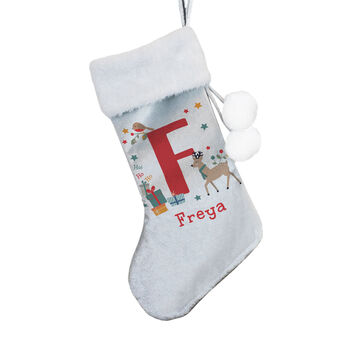 Personalised Reindeer Initial Kids Stocking For Christmas, 4 of 4