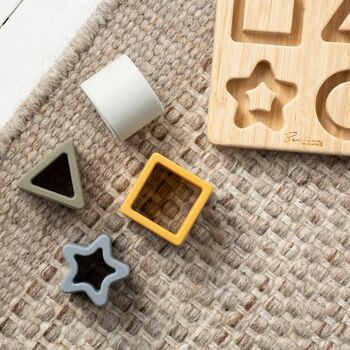 Personalised Wooden Star Silicone Puzzle Toy, 3 of 4