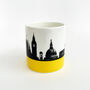 London Skyline Silhouette Bone China Mug Yellow, thumbnail 2 of 5