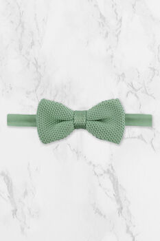 Wedding Handmade Polyester Knitted Tie In Sage Green, 5 of 8