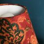 Red Floral Block Print Tapered Lampshade, thumbnail 3 of 3