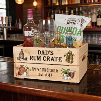 Personalised Rum Bar Treat Hamper Gift Crate, 3 of 5
