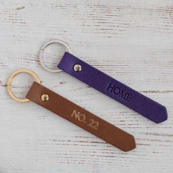 New Home Personalised Leather Keyring, 5 of 9