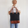Personalised Canvas And Leather Tote Bag, thumbnail 8 of 9