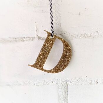 Alphabet Glitter Christmas Tree Ornament, 2 of 4