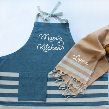 Personalised Cotton Apron Tea Towels, Gift For Mums, 8 of 12