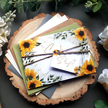 Sunflower Wedding Invitation Sample, 2 of 10