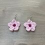 Handmade Crochet Cherry Blossom Earrings, thumbnail 6 of 8
