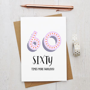 60th Birthday Card By papergravy