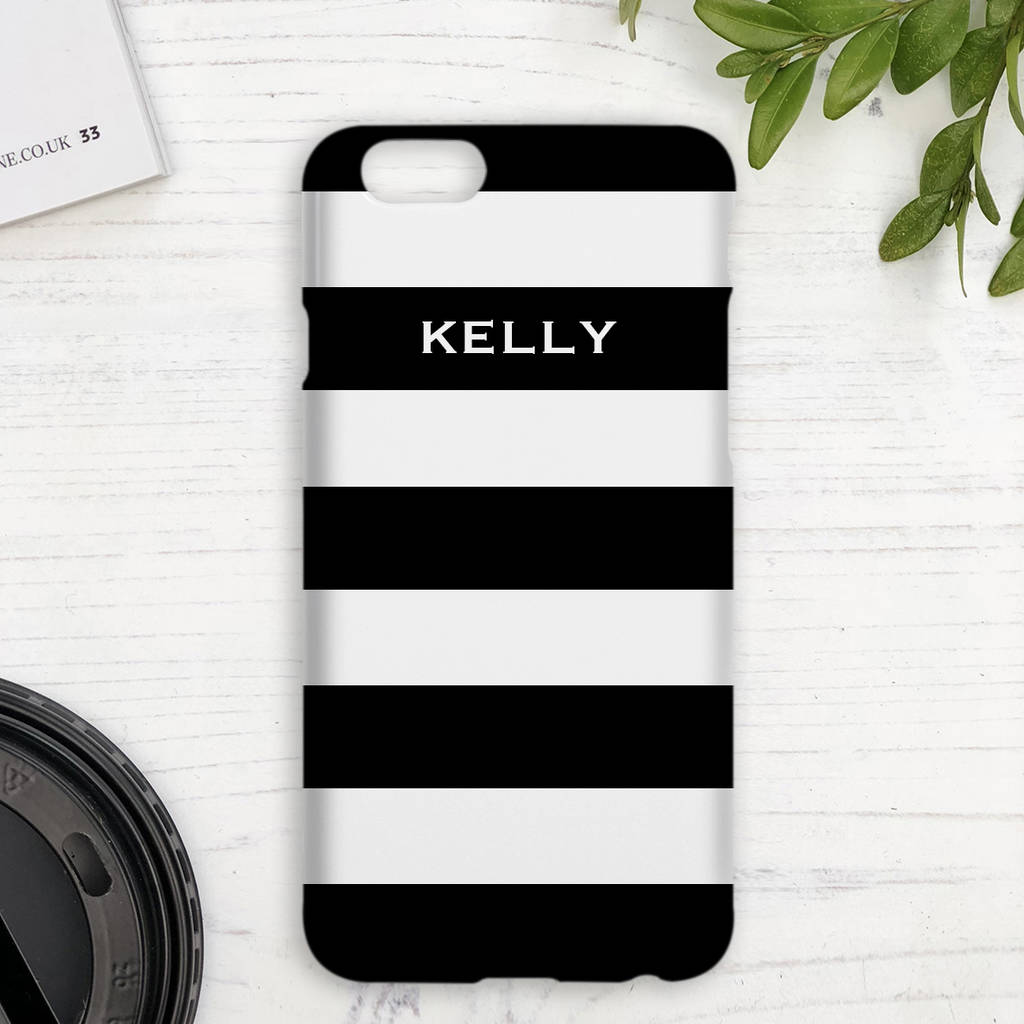 personalised striped mobile phone cover by koko blossom