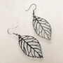 Dainty Statement Silver Leaf Earrings, thumbnail 1 of 4