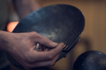 22nd Anniversary Iron And Copper Button Bowl. Hand Forged Artisan Gift, 10 of 10