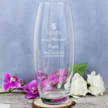 Personalised Anniversary Glass Bullet Vase, 2 of 6