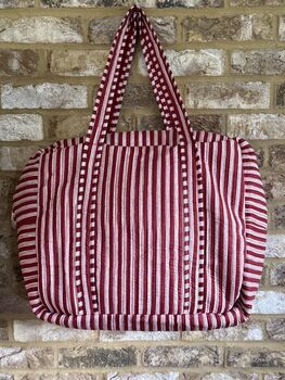 Hand Block Printed Extra Large Weekender Bag, 5 of 7