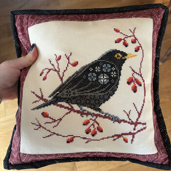Blackbird At Dawn Modern Cross Stitch Kit, 4 of 5