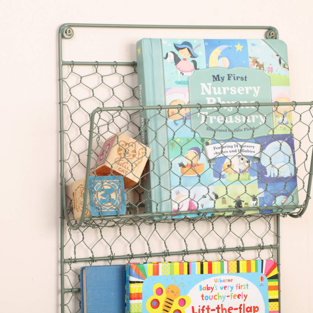 children's book wall mounted home storage rack by dibor