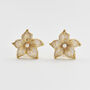Gold Jasmine And Pearl Stud Earrings, thumbnail 1 of 7