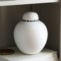 Round White Distressed Lidded Jar, thumbnail 1 of 3