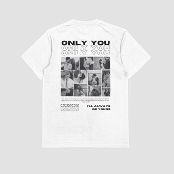 Only You Personalised Couple Matching Tee | Personalised Photo And Text | Monochrome, 3 of 12