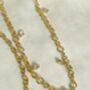 Stardust Five Diamond Dangle Gold Chain Link Necklace, thumbnail 2 of 6