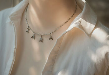 Silver Sunburst Name Necklace, 2 of 8
