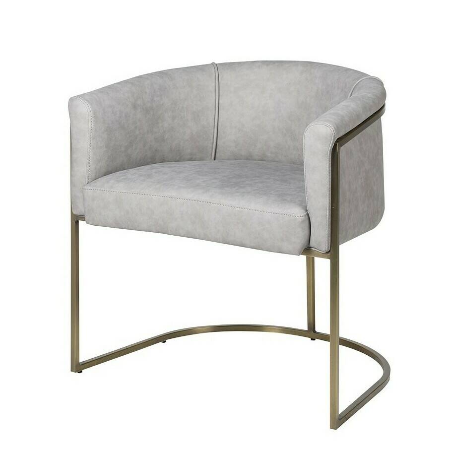 Pale Grey Leather Chair