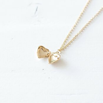 Dainty Gold Plated Heart Locket, 5 of 8