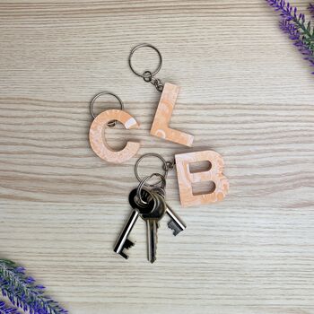 Initial Letter Personalised Keyring Keychain, 6 of 8