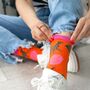 Women's Bamboo Socks Orange Cheetah Jungle, thumbnail 1 of 3