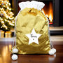 Personalised Star Luxury Pom Pom Gold Sack, thumbnail 1 of 4