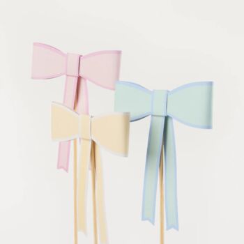 Pastel Bow Cake Toppers X Three, 2 of 4