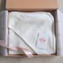 Personalised 100% Cashmere Hooded Baby Blanket Gift Boxed, thumbnail 1 of 7