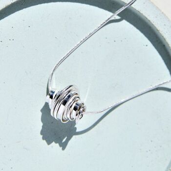 Sterling Silver Long Coiled Charm Drop Earrings, 8 of 10