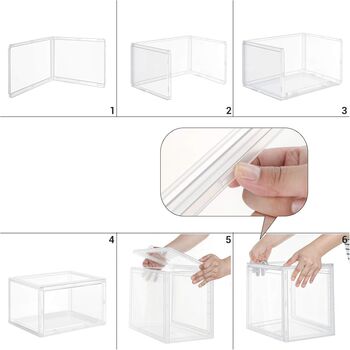 Stackable Clear Plastic Shoe Boxes Storage Organisers, 6 of 8