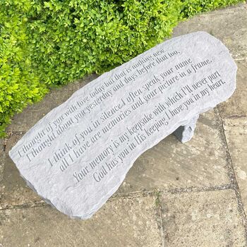 Sentimental Verse Stone Memorial Bench, 5 of 8
