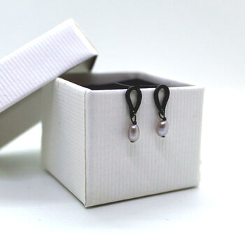 Silver Tiny Pearl Drop Studs, 4 of 5