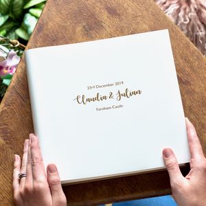 Luxury Personalised Wedding Guest Book/ Handmade Boxed 