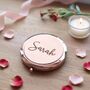 Personalised Bridesmaid Mirror Gift, Rose Gold Valentine's Day Gift For Her, thumbnail 1 of 8