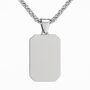 Personalised Men’s Contemporary Silver Dog Tag Necklace, thumbnail 4 of 4