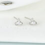 Sterling Silver White Crystal Halo Stud Earrings, thumbnail 1 of 5