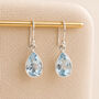 Sterling Silver Blue Topaz Teardrop Drop Earrings, thumbnail 1 of 8