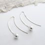 Sterling Silver Bow And Ball Threader Earrings, thumbnail 1 of 4
