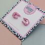 Pink Glitter Shrimp Resin Stud Earrings, thumbnail 4 of 4