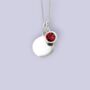 Genuine Ruby Cz Necklace In Sterling Silver, thumbnail 3 of 12