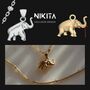 Elephant Pendant Necklace 18k Plated, thumbnail 3 of 5