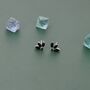 Tiny Black Cz Marquise Cluster Stud Earrings In Sterling Silver, thumbnail 2 of 12